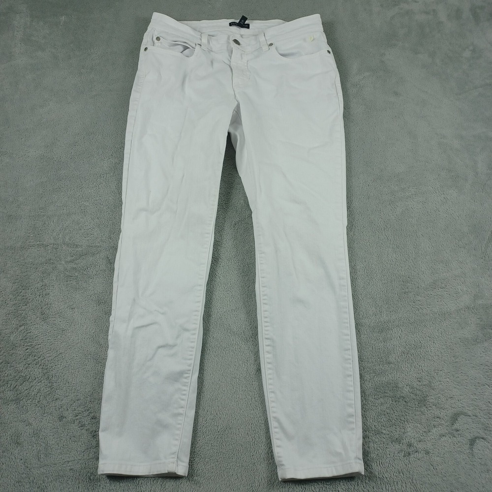 Eileen Fisher Jeans Womens 6 White Denim Straight Preppy Chic Cotton